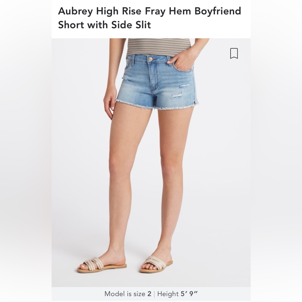 STS Blue Aubrey High Rise Fray Hem Boyfriend Short with Side Slit -SZ 28